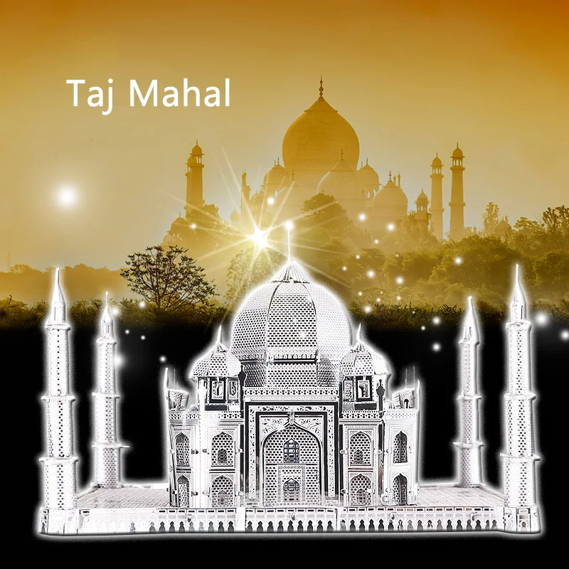 

3D metal model children's puzzle model DIY model silver Taj Mahal handmade assembly gift