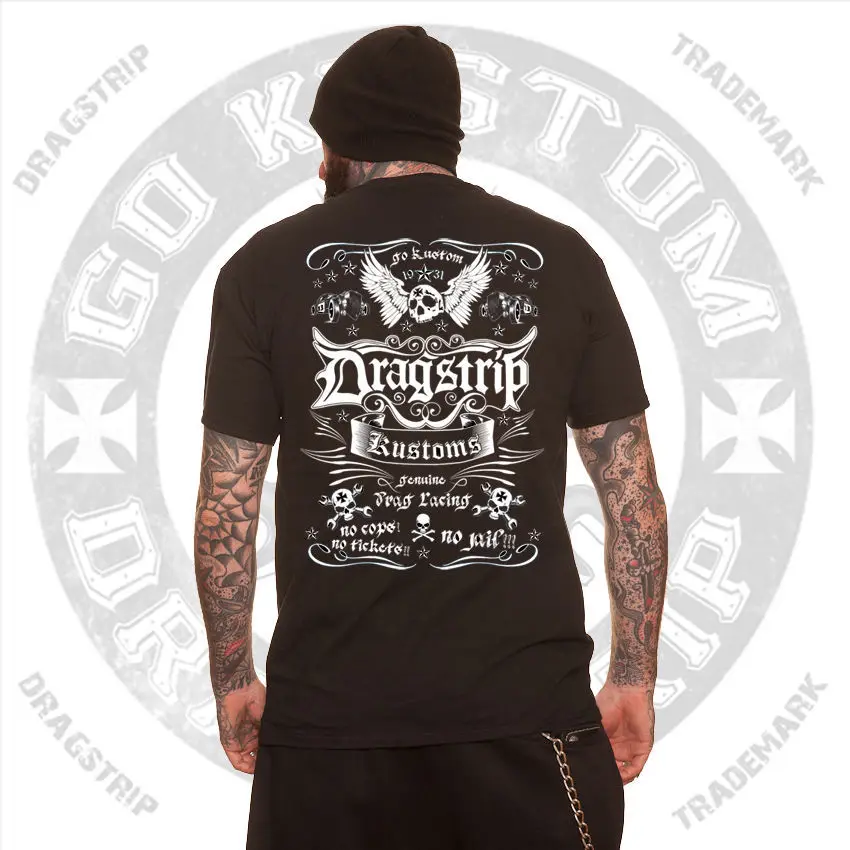 

Clothing Skull hotrod Lucky tattoo biker Tshirt Solid O-Neck Cotton Casual Short stranger things the office tv