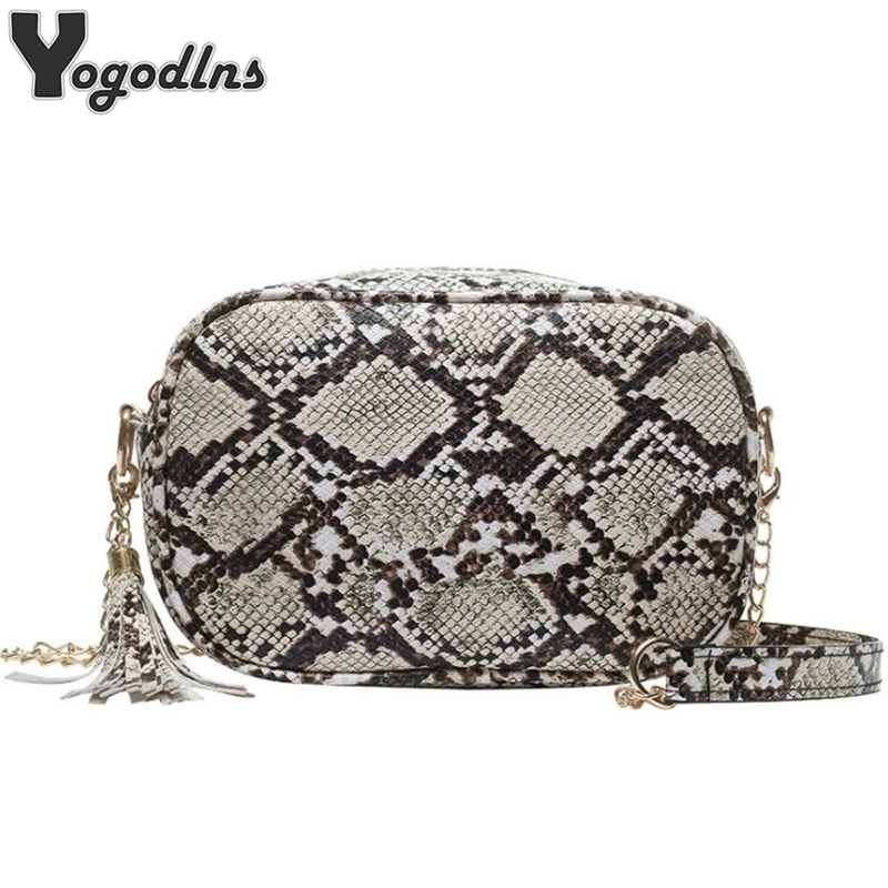 

Fashion Snake Print Flap Crossbody Bags for Women Retro Unique Serpentine Pattern Handbags Ladies Small Shoulder Messenger Bag