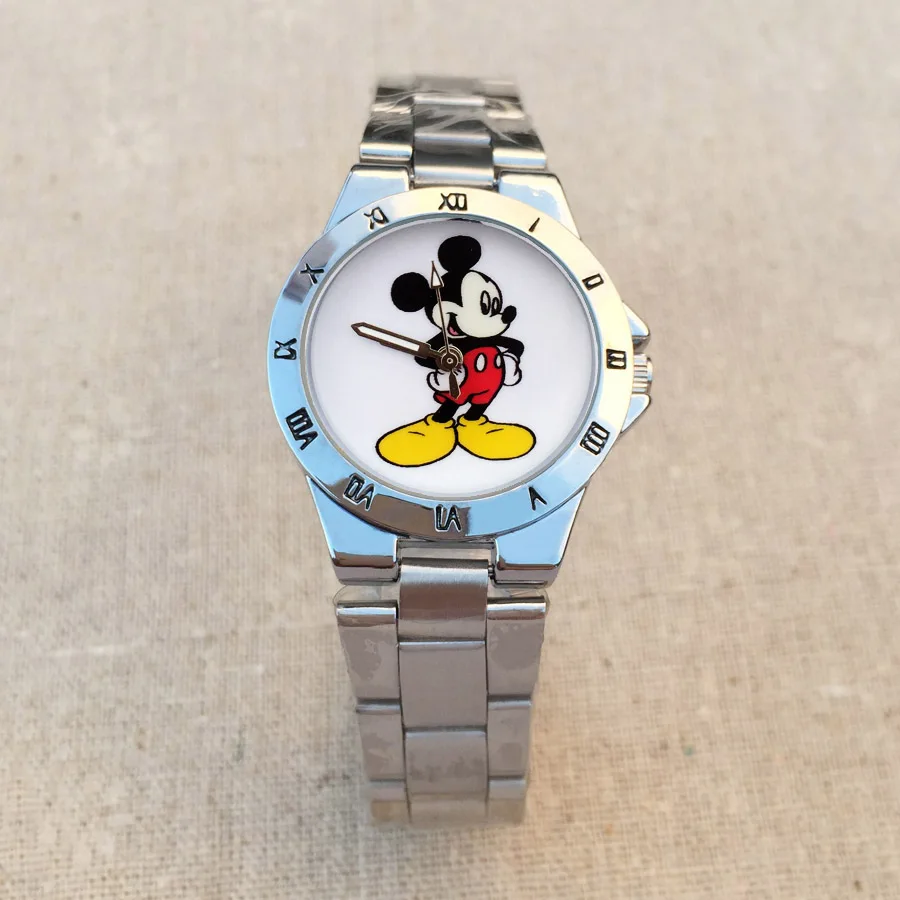 

Fashion wrist watch Women's girl Mickey Minnie Mouse style Metal Alloy band quartz Watches Clock