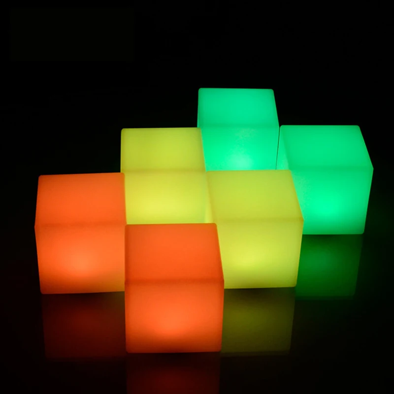 Уличный водонепроницаемый перезаряжаемый светодиодный куб стул ночник RGB лампы