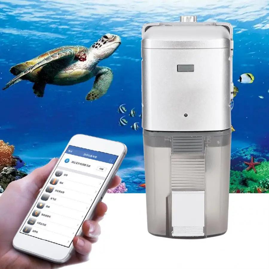 

WiFi Automatic Fish Aquarium Pond Fish Food Feeder Timer Phone Control Feeding Dispenser Adjustable Auto Practical Feeder