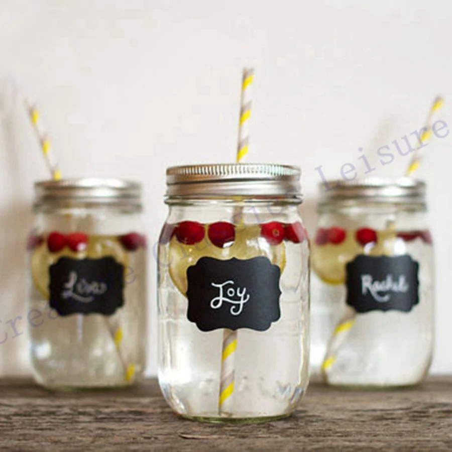 Chalk Label Mason Jar 4-Piece Glassware Set