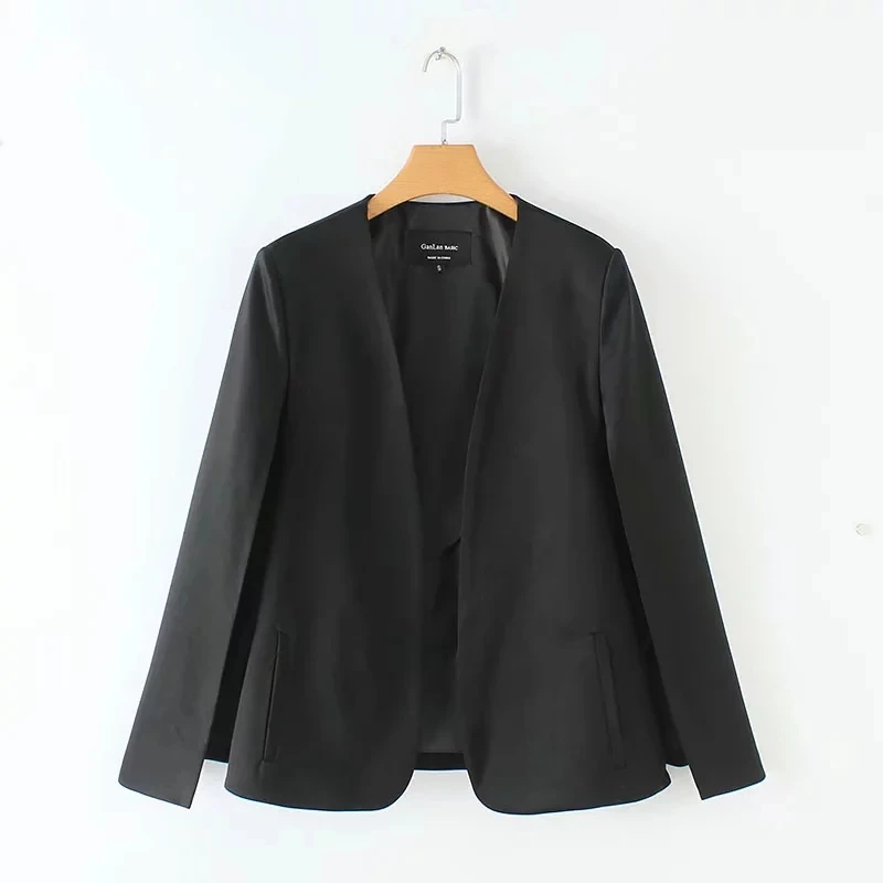 split design women cloak suit coat casual lady black and white jacket fashion streetwear loose outerwear tops C613