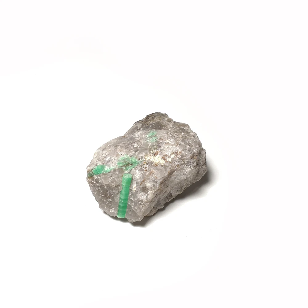 

58g NATURAL Stones and Minerals Rock Emerald green symbiosis with quartz crystal gem stone ore sample collection B10-77