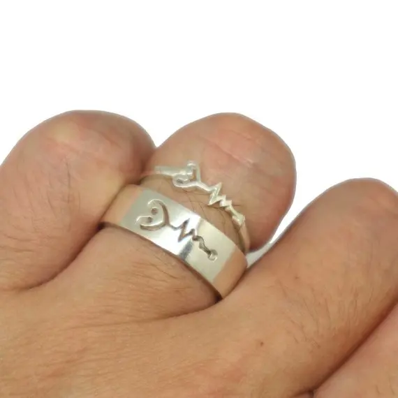 Nurse Stethoscope Couple Set Promise Ring Alternative Engagement