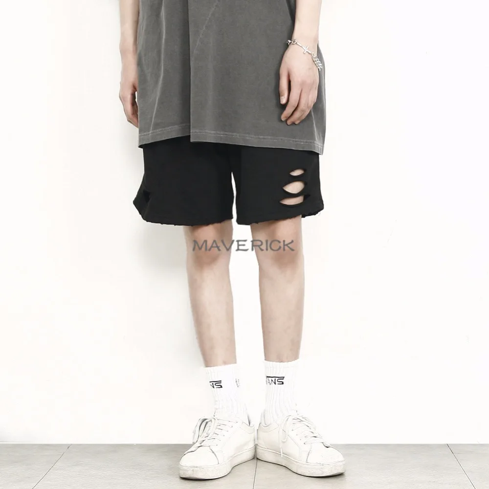 27-44 Новые мужские волосы стилист Мода Хип-хоп личности отверстия вырезать заусенцы повседневные шорты плюс размер костюмы