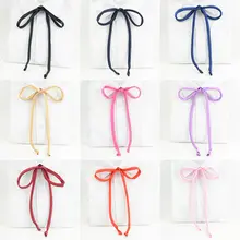 Женский однотонный Атлас для девочек; галстук-бабочка для школьников; элегантная лента; YYTIE0057