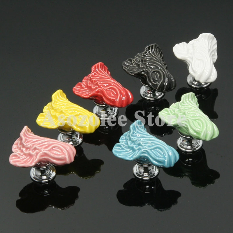 لطيف الكرتون الملفوف السيراميك الأطفال الاطفال غرفة مقابض باب المطبخ خزانة لخزانة ملابس بأدراج المقابض مجلس الوزراء التأثيرات