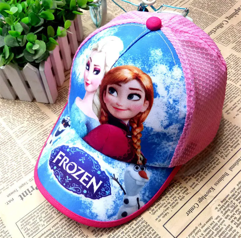Disney, новая детская шапка принцессы с героями мультфильмов, летняя шапка с сеткой, бейсбольная кепка для детского сада, детские шапки - Цвет: 2