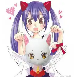 58 см аниме Fairy Tail Чарльз Lulu плюшевые игрушки Kawaii счастливы и Чарльз кошка мягкие Игрушечные лошадки игрушки куклы рис для подарки для детей