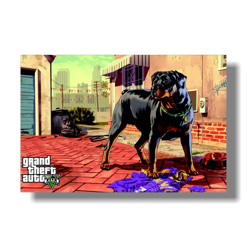 Бесплатная доставка Grand Theft Auto V Art шелковая ткань для печати Hot GTA 5 изображения
