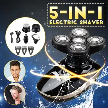 

5 In 1 4D Rechargeable Bald Head Electric Shaver Wet&dry Use Waterproof Multipurpose Shaver
