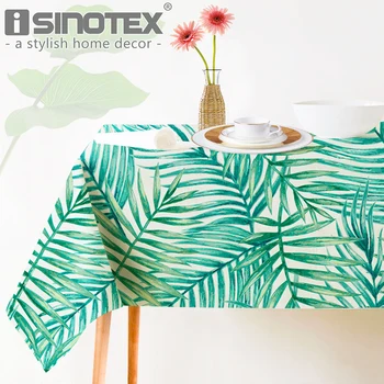 

Tropical Green Plants Printed Table Cloth Cotton Linen Fabric Pastoral Style Home Dining Table Cover For Kitchen Room Decor