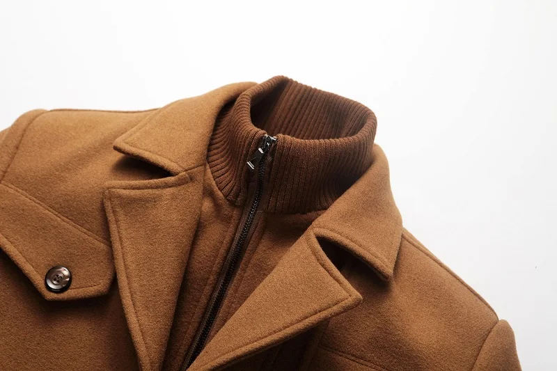Новое зимнее мужское шерстяное пальто приталенные куртки мужская деловая Повседневная Теплая Верхняя одежда Куртка мужское толстое пальто размера плюс M~ 4XL