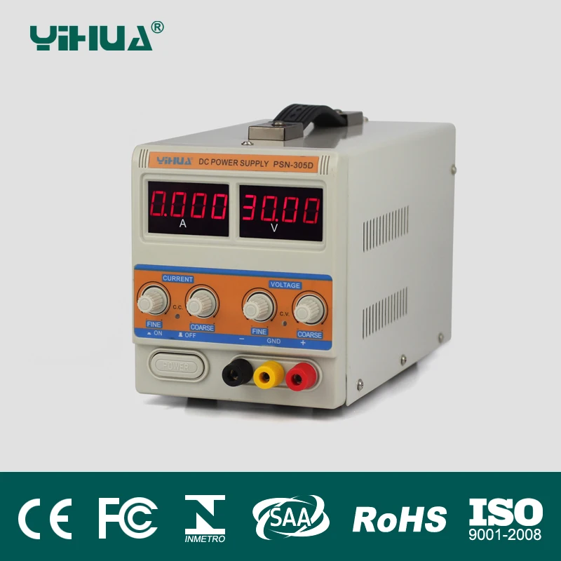 

YIHUA PSN-305D 30V/5A Switching Regulated Adjustable Digital DC Power Supply SMPS 110V/220V EU/US PLUG