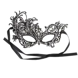 Винтаж черные пикантные для женщин Элегантный для выпускного вечера платье кружево Маскарадная маска маскарад