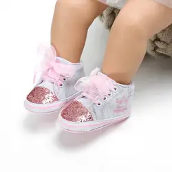 Для новорожденных; обувь для девочек с цветочной вышивкой детская обувь, которые делают первые шаги для маленьких девочек хлопковый мягкая