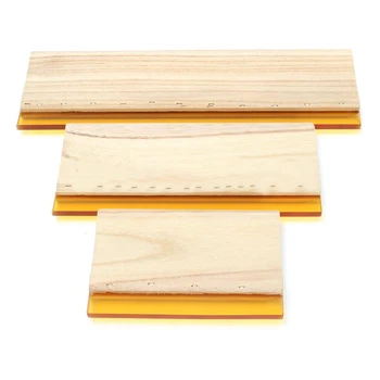 

3pcs/lot Silk Screen Printing Squeegee Board Mayitr Wearproof Wood Rubber Ink Scraper Blade Scratch Board Tools 16cm 24cm 33cm