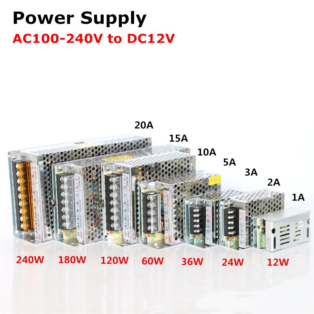 Адаптер питания для светодиодных лент 3528 5050 RGB 12 В 1 А 2 3 5 10 15 20 А|charger wholesale|driver for usb