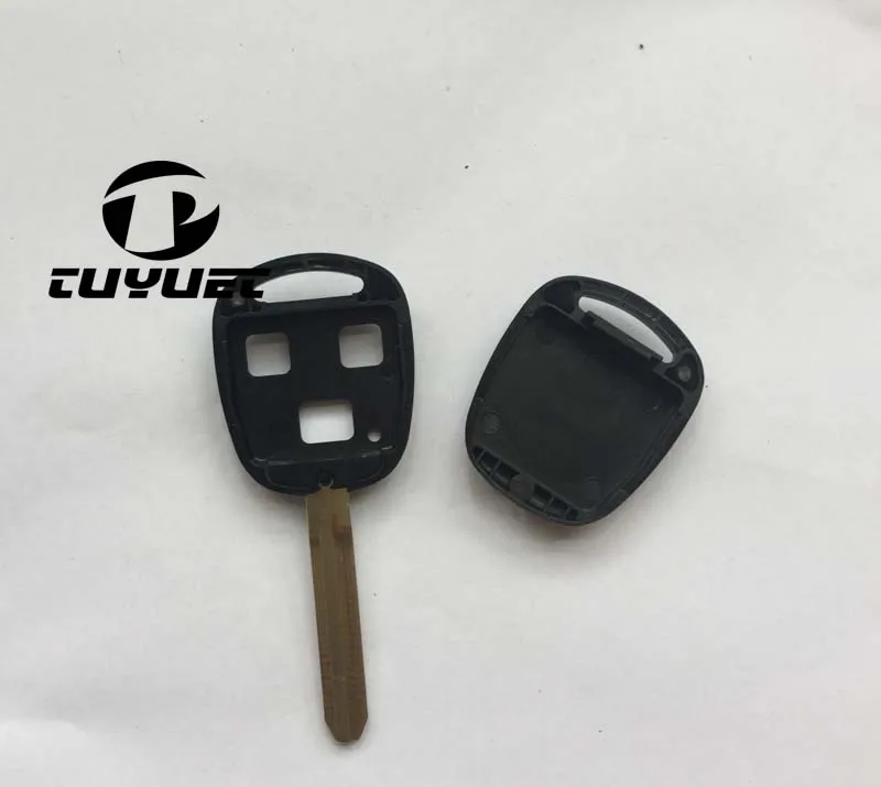 토요타 캠리 자동차 키 블랭크용 3버튼 리모트 키 쉘 TOY43 블레이드 포함 10개