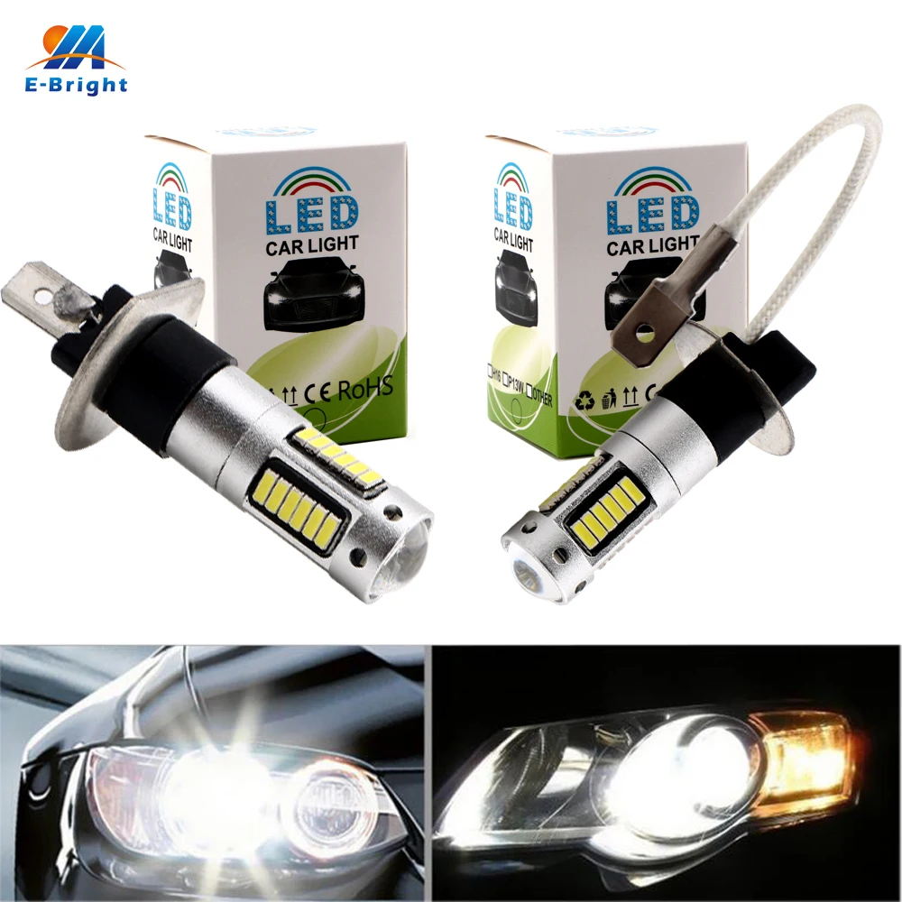 YM E Bright 1 шт. светодиодный противотуманный светильник фары H1 H3 4014 30 для SMD стайлинга