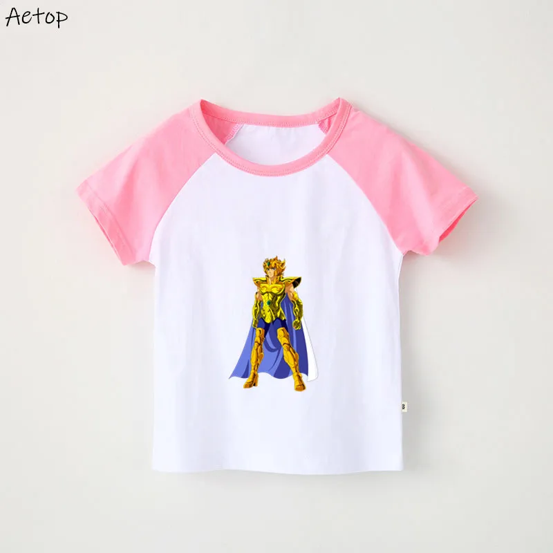 pink 1 Детские футболки с рисунками из мультфильмов для малышей; детская летняя забавная футболка с аниме; Одежда для мальчиков и девочек; От 2 до 12 лет - Цвет: pink 1