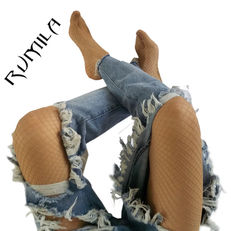 Женские нейлоновые сетчатые колготки летние однотонные эластичные ажурные