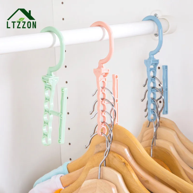 6PC Plastic Multilayer Hanger Hooks Household Anti slip Clothes Hanger
