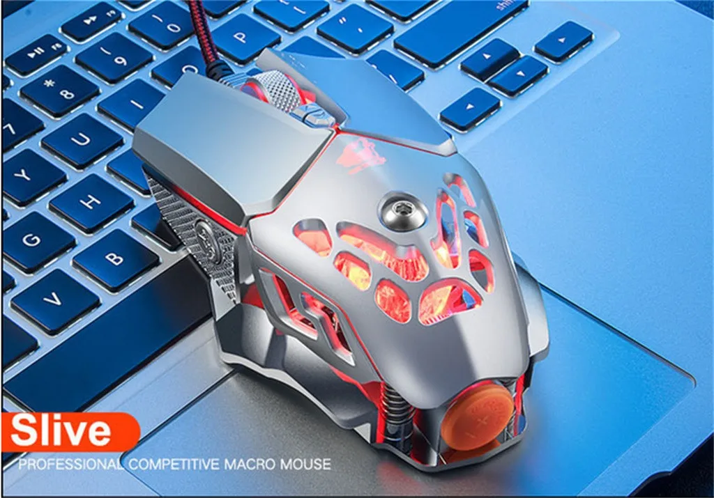 EPULA модные проводной офис игра Мышь V9 2400 Точек на дюйм светодиодный проводной механик Подсветка игровой Мышь 6 Кнопка макро ProgrammingYE3.14