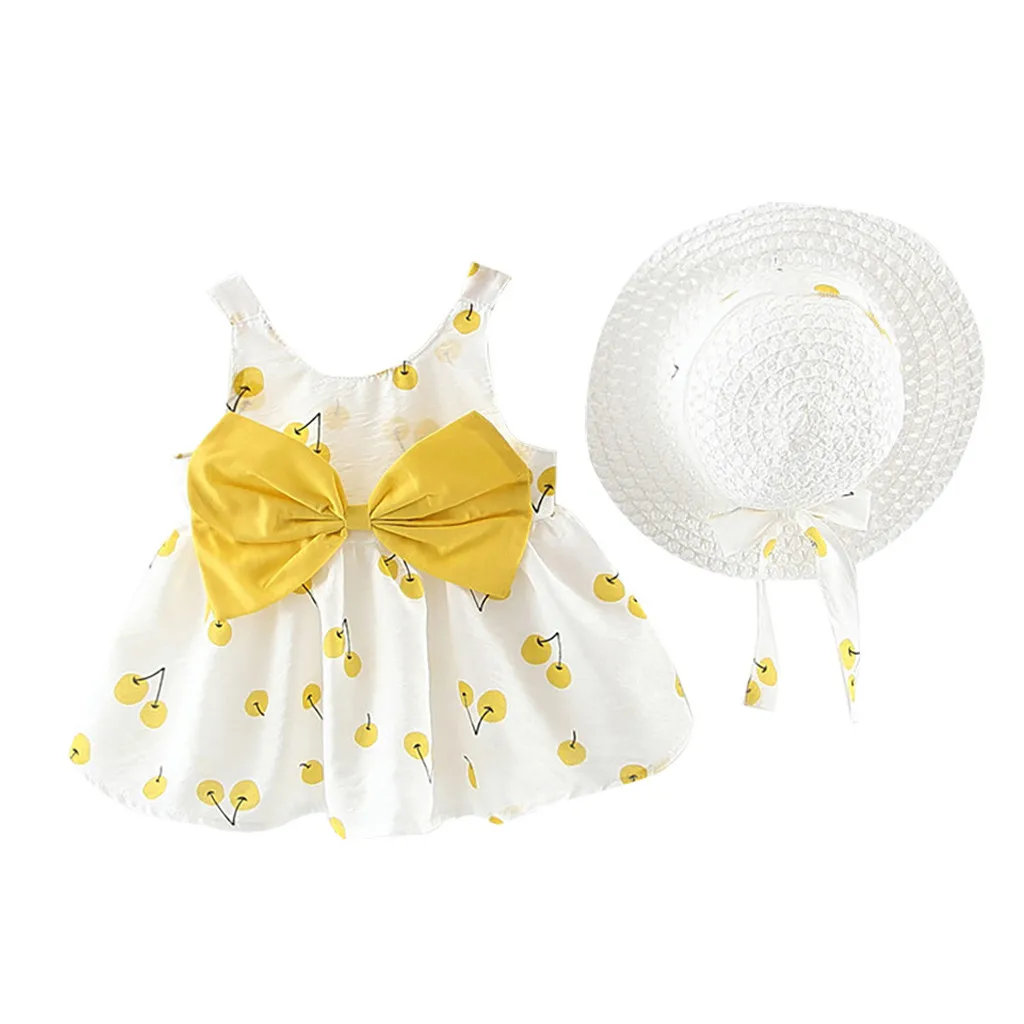 ISHOWTIENDA/платье для новорожденных девочек детское платье без рукавов с круглым вырезом милое летнее платье принцессы в горошек с бантом для маленьких девочек