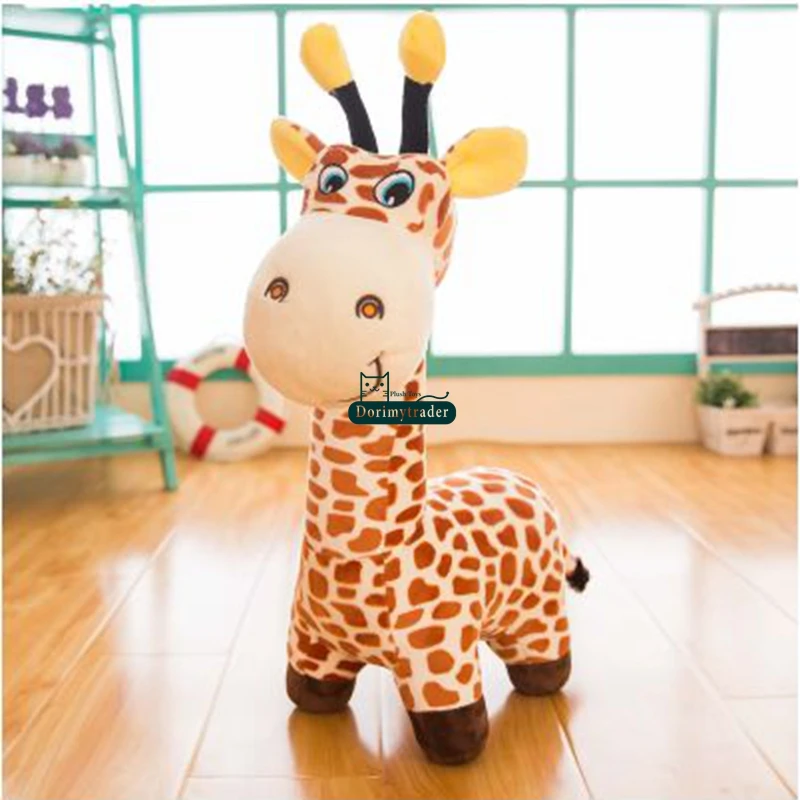 Dorimytrader New 100cm Giant Cute Soft Cartoon Giraffe Plush Toy Stuffed Animal Giraffe Doll Pillow Kids Play Toys Gift 39inches DY61686 (3)