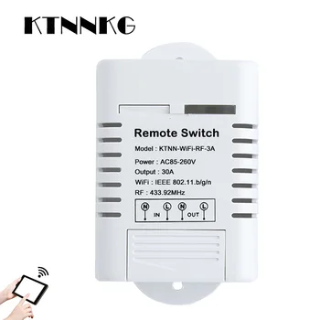 

30A High Power Wifi Relay Switch Receiver 110V - 220V Smart Home Gadgets Wireless Light Switch APP Control 433MHz