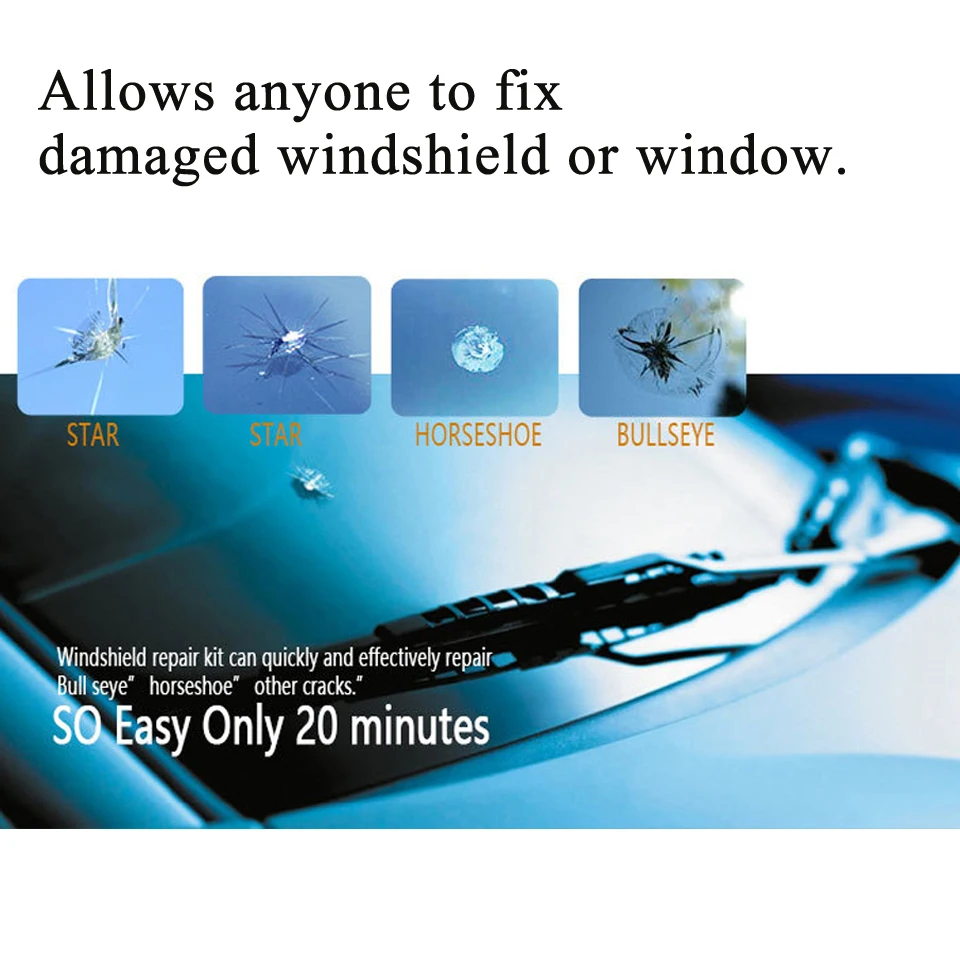 

DIY Car Windshield Repair Kit tools Auto Glass Window Windscreen repair set