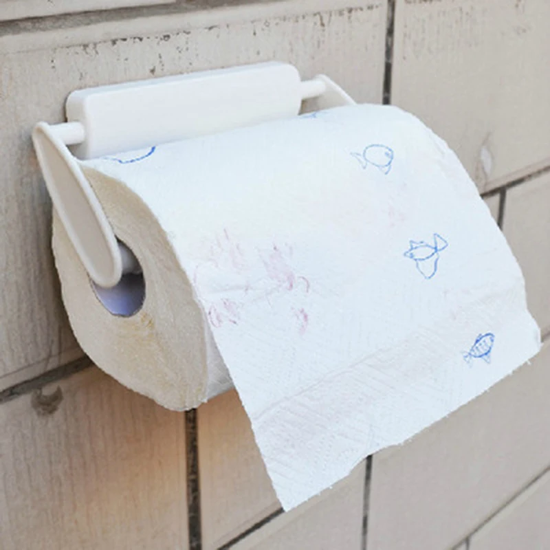 New Plastic Pasteable Kitchen Tissue Hook Hanging Bathroom Toilet Roll ...