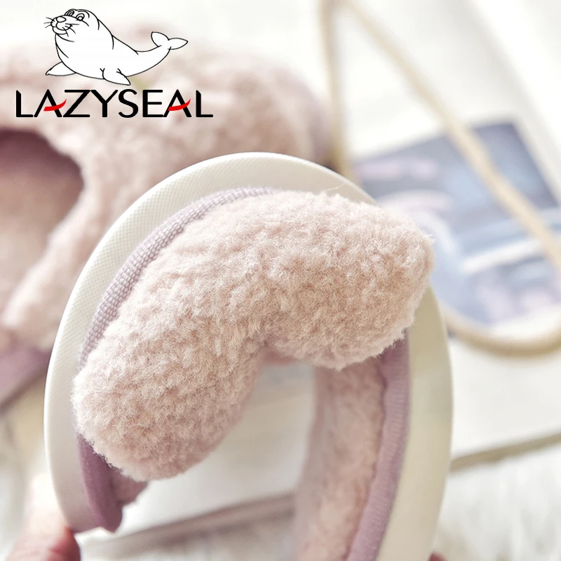 LazySeal/зимние домашние тапочки; женская обувь; женские шлепанцы на меху; женская теплая обувь с вышивкой в виде короны