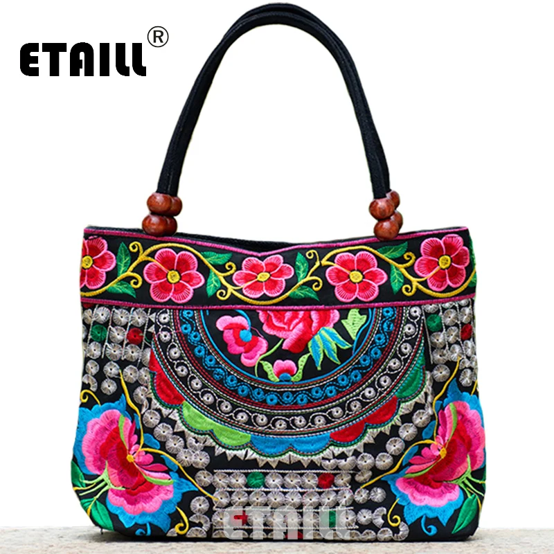 Indian Floral Embroidery Bags Ethnic Thailand Handmade Embroidered Luxury Handbags Women Bags ...