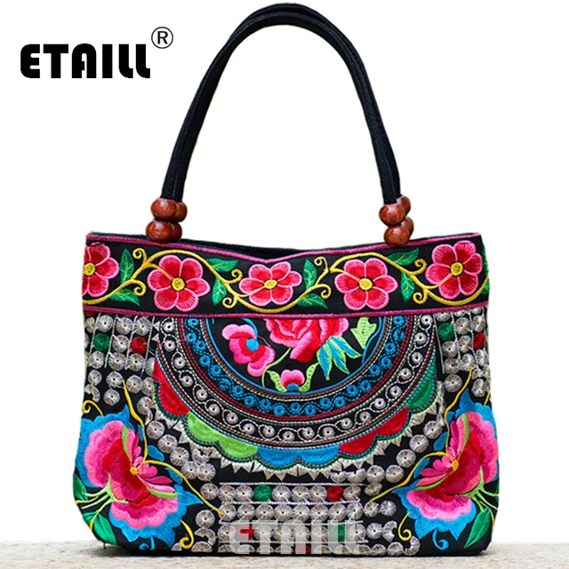 Aliexpress Indian Fl Embroidery Bags Ethnic Thailand Indian Fl Embroidery Bags Ethnic Thailand Handmade Embroidered Luxury Handbags Women Designer With Logo Sac