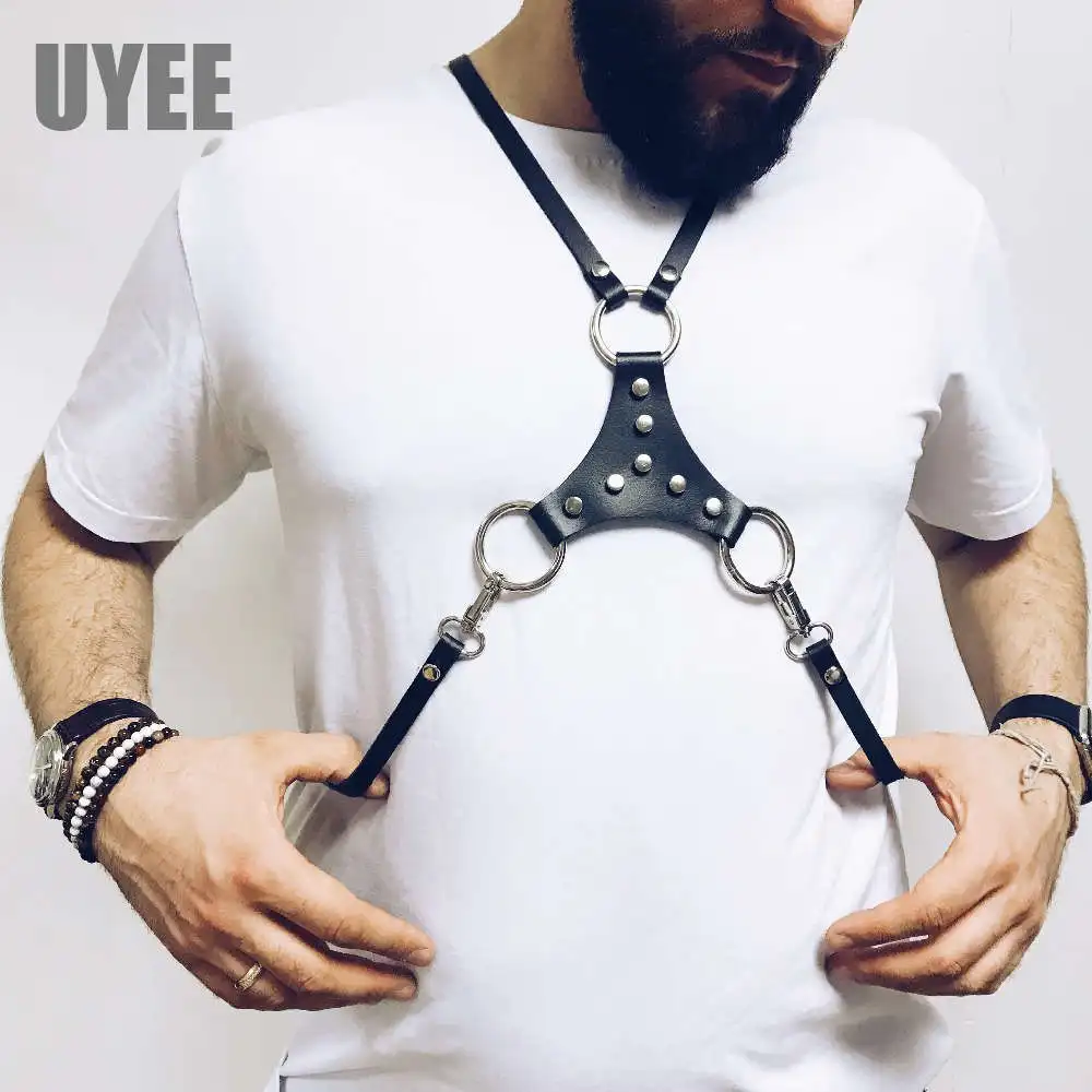 UYEE 2019 Мода продать Для мужчин ремешки для чулок портупея Harajuku сексуальное эротическое упряжь Cinturon Tactico Связывание LM-005