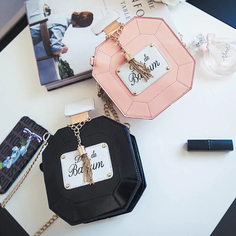 

2017 The Promotion Pocket Zipper Chains New Korean Female Perfume Bottle Chain Sachet Of Small Single Shoulder Mini Bag Dinner