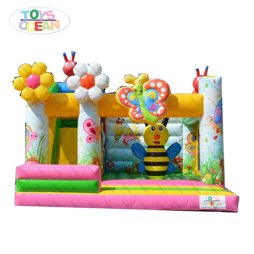 

inflatable flower bee combo bouncer house with slide jumping castle