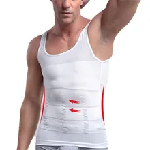 Мужская для спортзала Фитнес жилеты живот Талия тренер мужской Корректирующее форму ягодиц u-образный вырез безрукавка Корректирующее белье Для мужчин Похудение спортивной одежды без рукавов