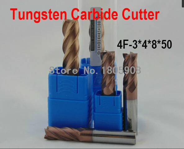 

HRC60 4F-3.0*4*8*50 cnc cutter tool tungsten alloy milling cutter