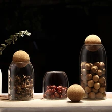 Креативная герметичная стеклянная банка для хранения, пробковая крышка, чайные бутылки, сахар, кофе, контейнер для специй, коробка, гайки, банки, кухонный Органайзер, домашняя Декорация