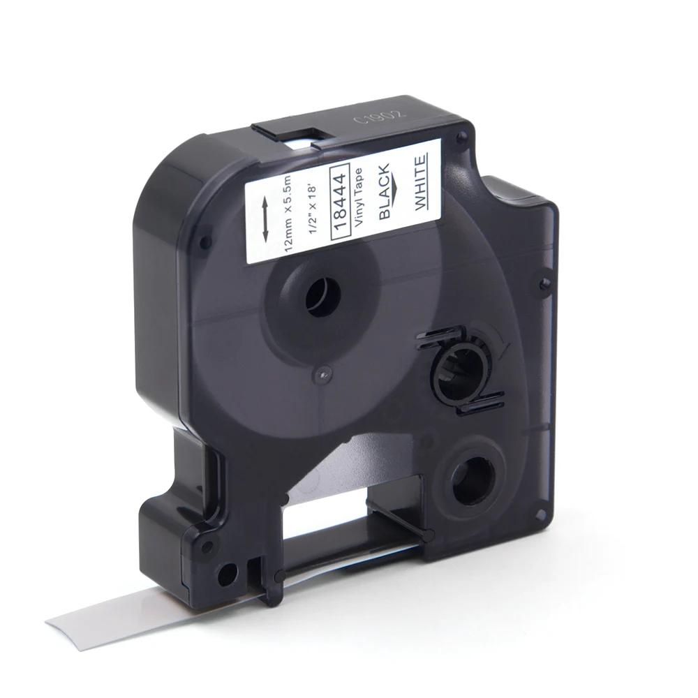 Absoonic 5 шт. DYMO Rhino 18444 IND виниловая этикетка лента черный на белом 12 мм промышленный