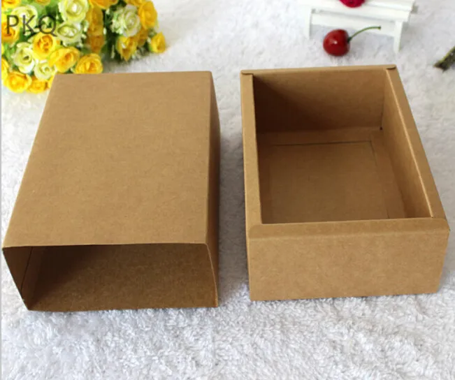 

10pcs kraft paper packaging cardboard box brown small packaging gift box large paper drawer boxes gift jewelry soap candy boxes