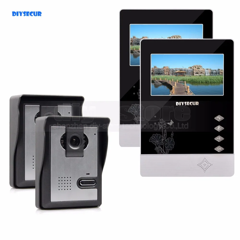 

DIYSECUR 4.3 inch TFT LCD Indoor Monitor + 600 TVLine HD Camera IR Night Vision Video Door Phone Video Intercom 2V2