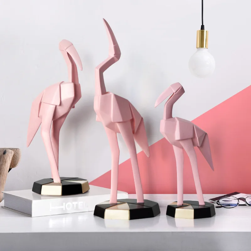 

Ins Nordic crafts ornaments desktop creative flamingo furnishings decorations jewelry rack fairy garden christmas gift