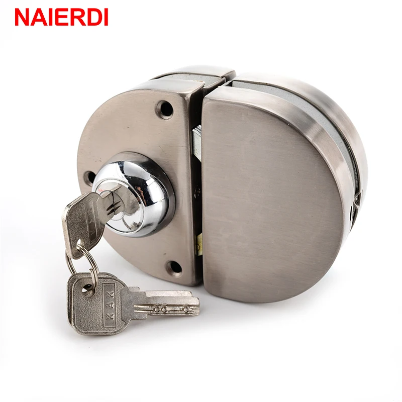 

NAIERDI Double Glass Door Lock 304 Stainless Steel Double Open Frameless Door Hasps For 10-12mm Thickness Furniture Hardware