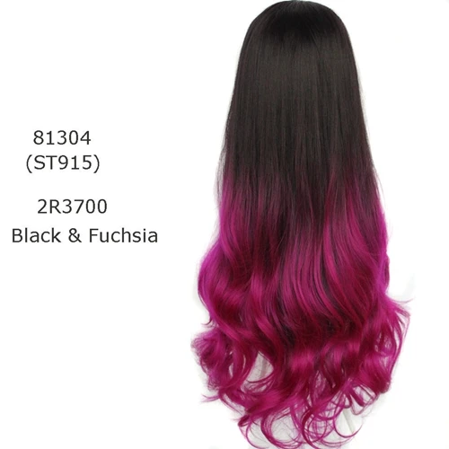MERISI волосы длинные волнистые парик 8 цветов доступны парик для женщин половина парики синтетические волосы красный синий коричневый фиолетовый черный волос - Цвет: Красно-коричневый цвет